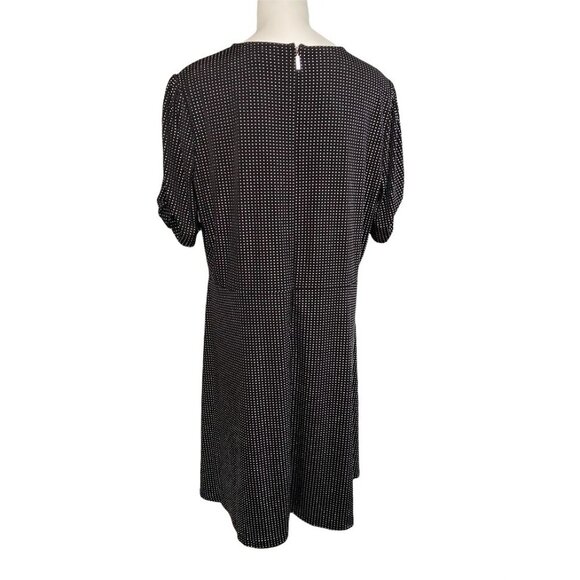 Michael Kors Dress Women's XXL 2XL Black Silver Metal Dot Stretchy Crewneck NEW - Picture 2 of 15